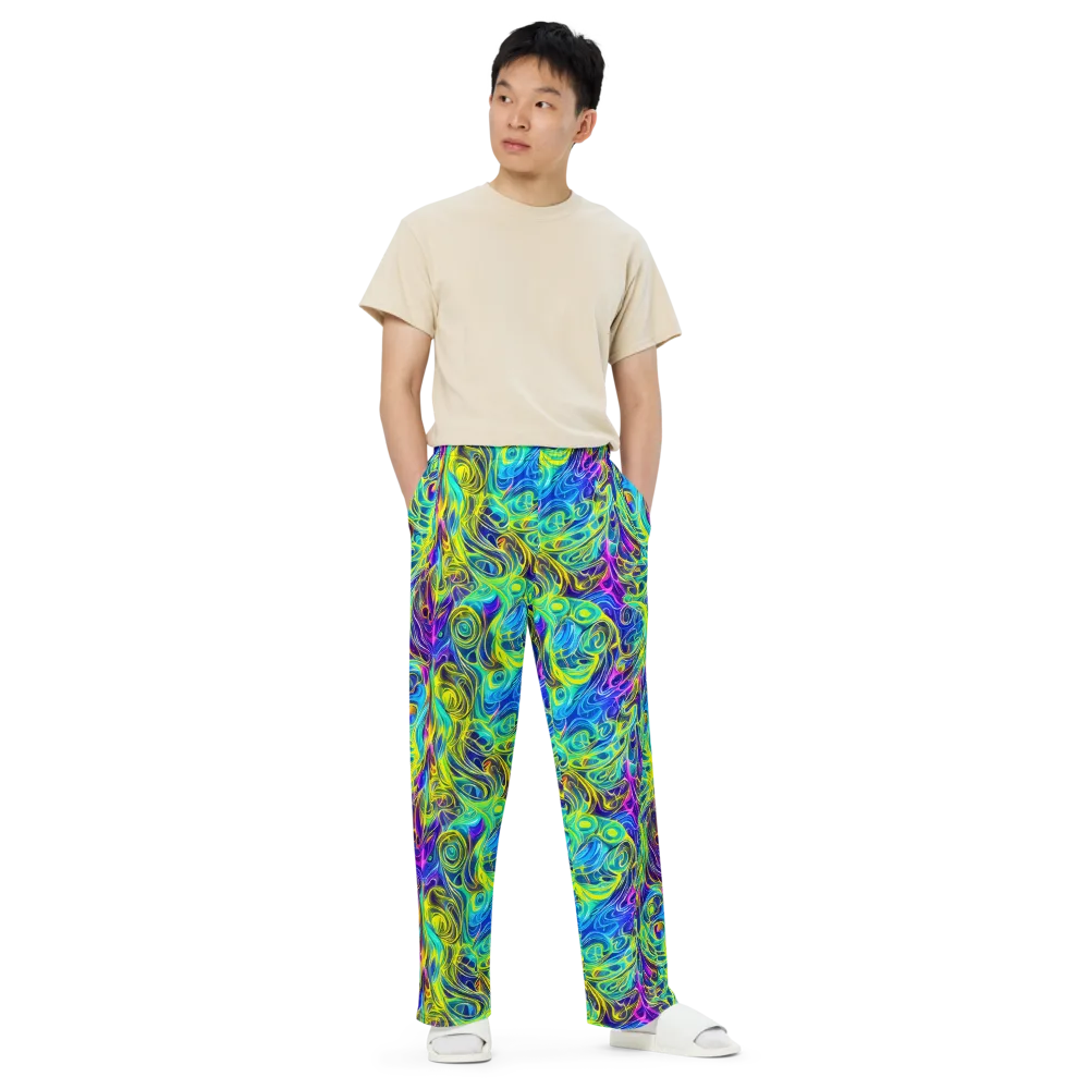Kaleidoscope Rapture on Wide-Leg Pants — Front