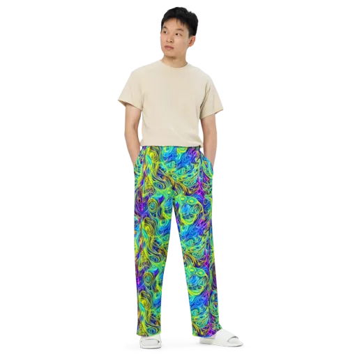 Kaleidoscope Rapture on a Wide-Leg Pants