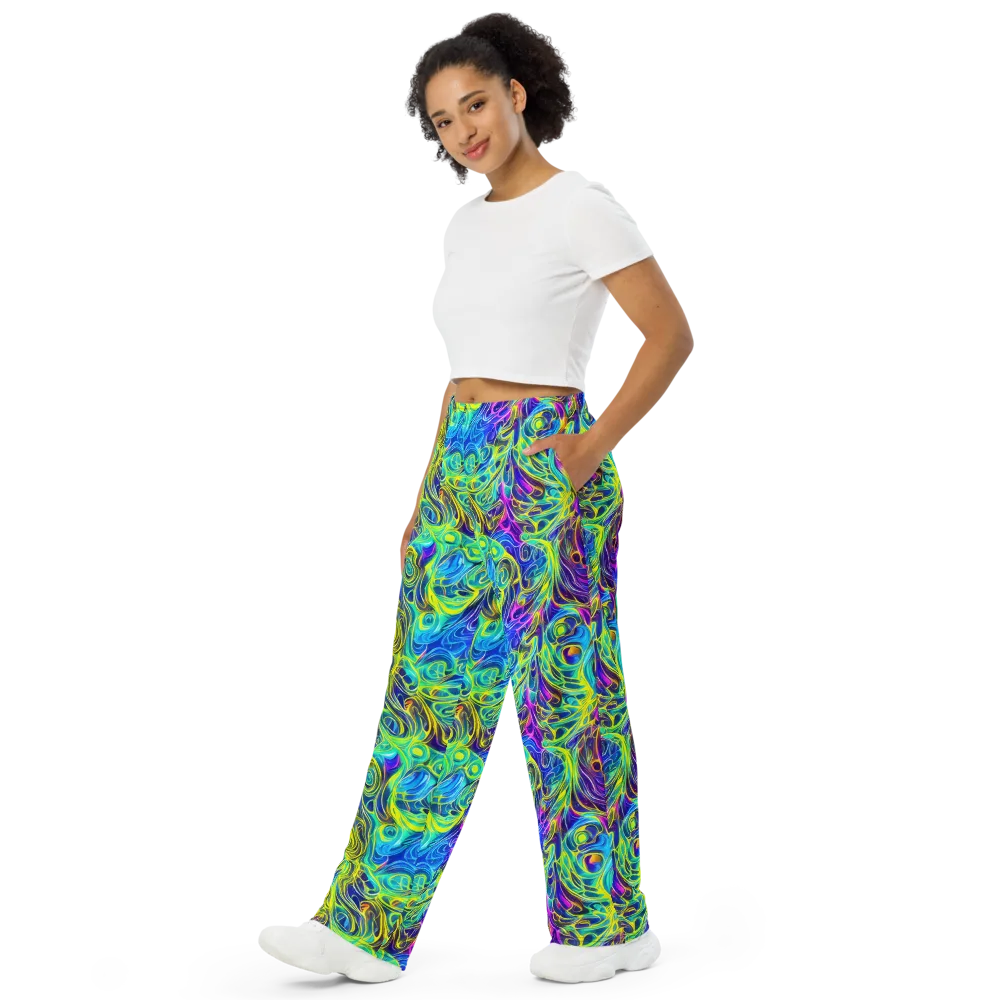 Kaleidoscope Rapture on Wide-Leg Pants — Left Front