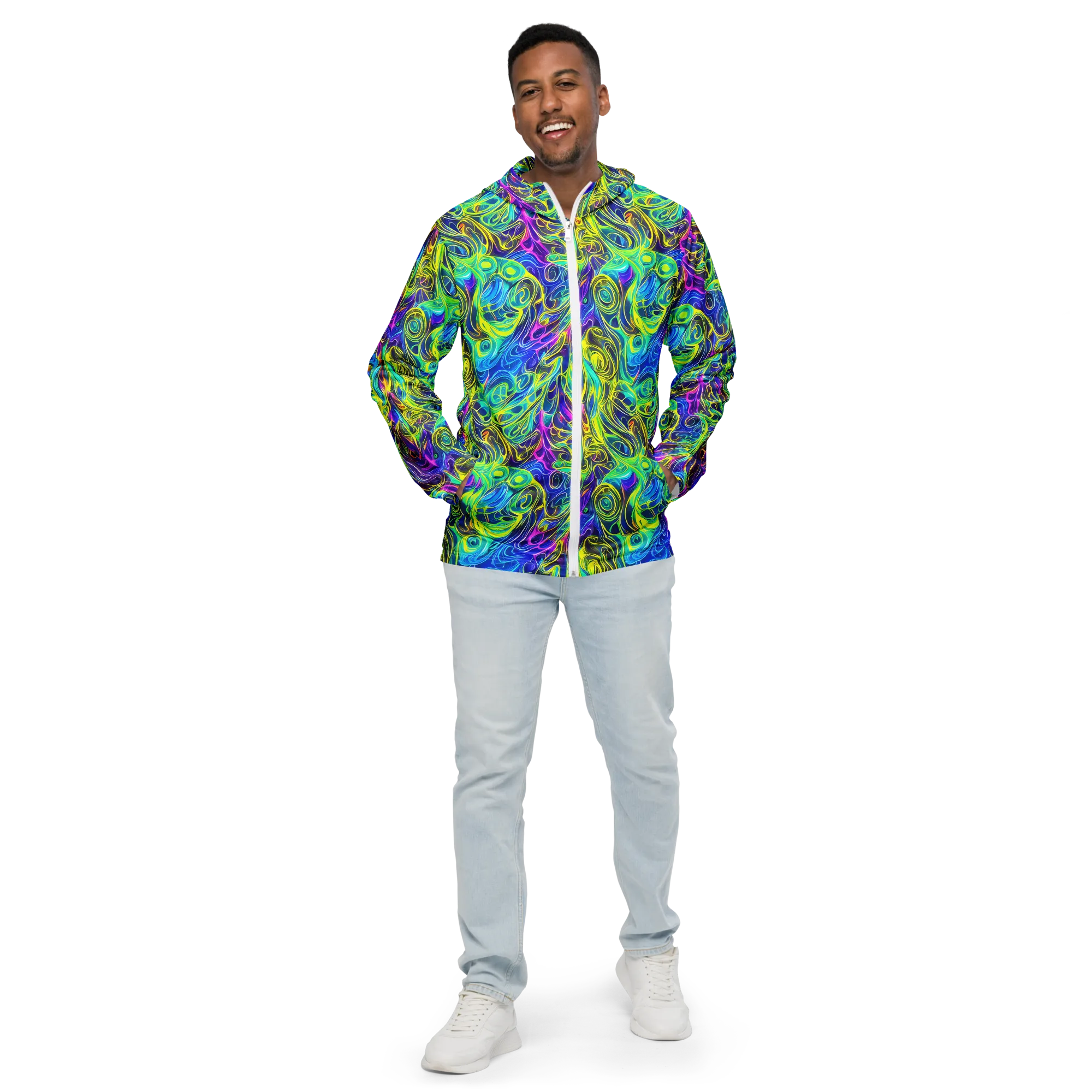Kaleidoscope Rapture on Men's Windbreaker — Front