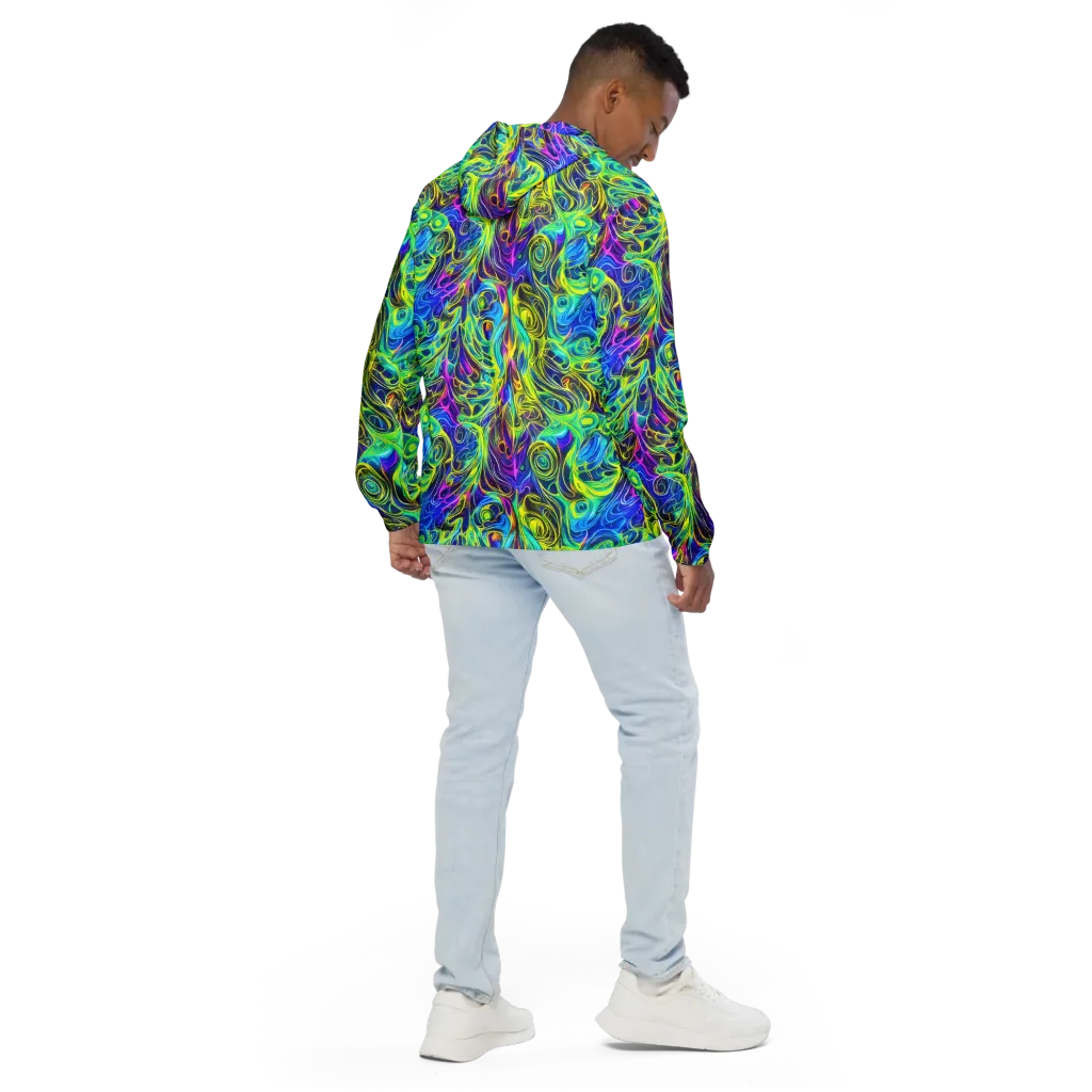 Kaleidoscope Rapture on Men's Windbreaker — Back