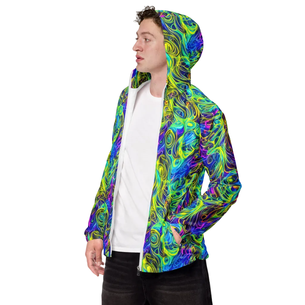 Kaleidoscope Rapture on Men's Windbreaker — Left Front