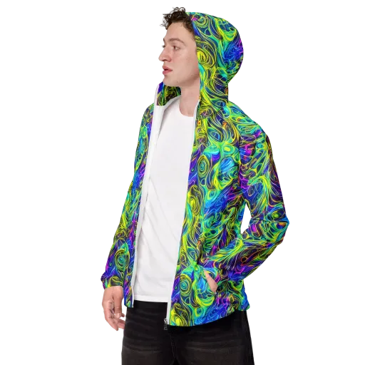 Kaleidoscope Rapture on a Men's Windbreaker