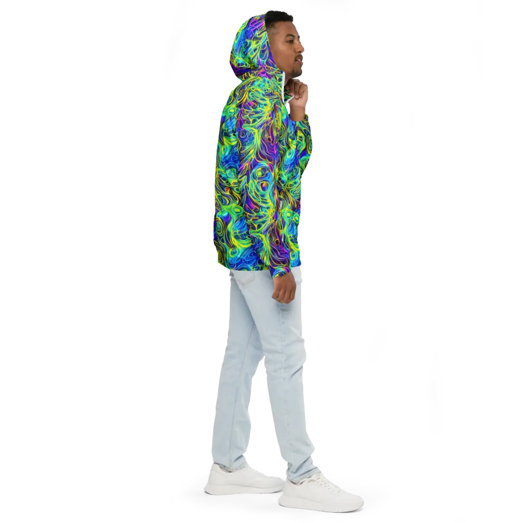Kaleidoscope Rapture on Men's Windbreaker — Right