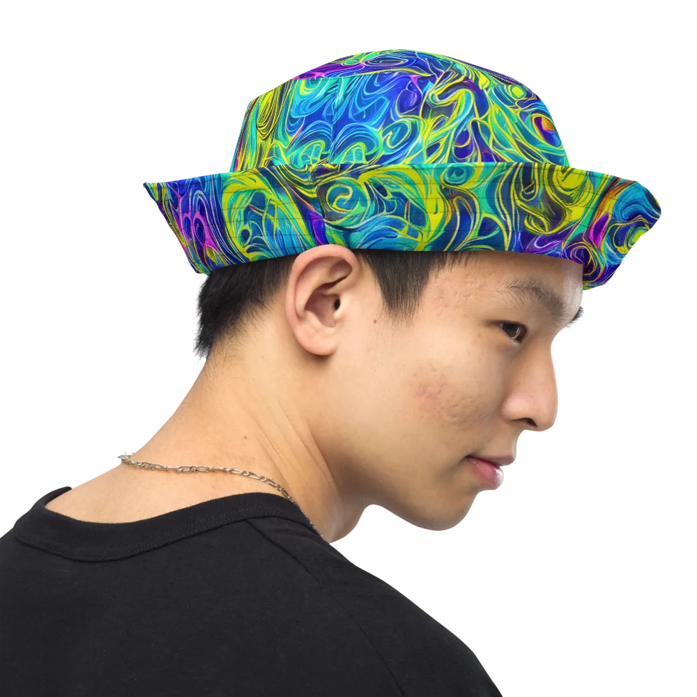 Kaleidoscope Rapture on Reversible Bucket Hat — Right Outside