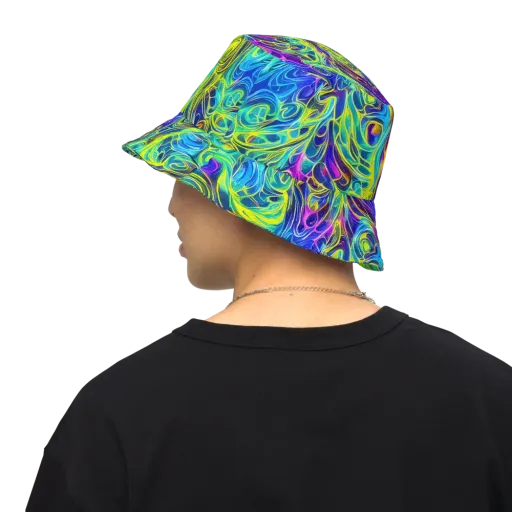 Kaleidoscope Rapture on a Reversible Bucket Hat