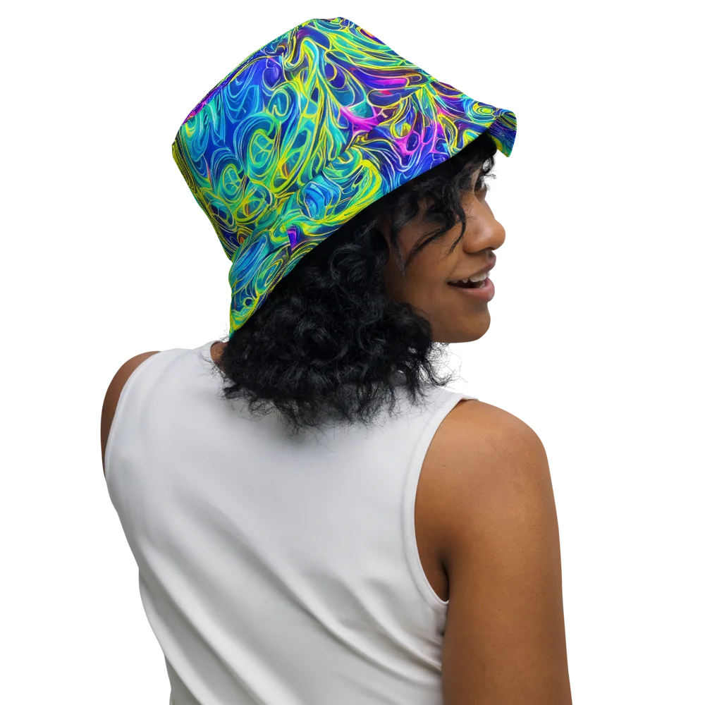 Kaleidoscope Rapture on Reversible Bucket Hat — Right Outside