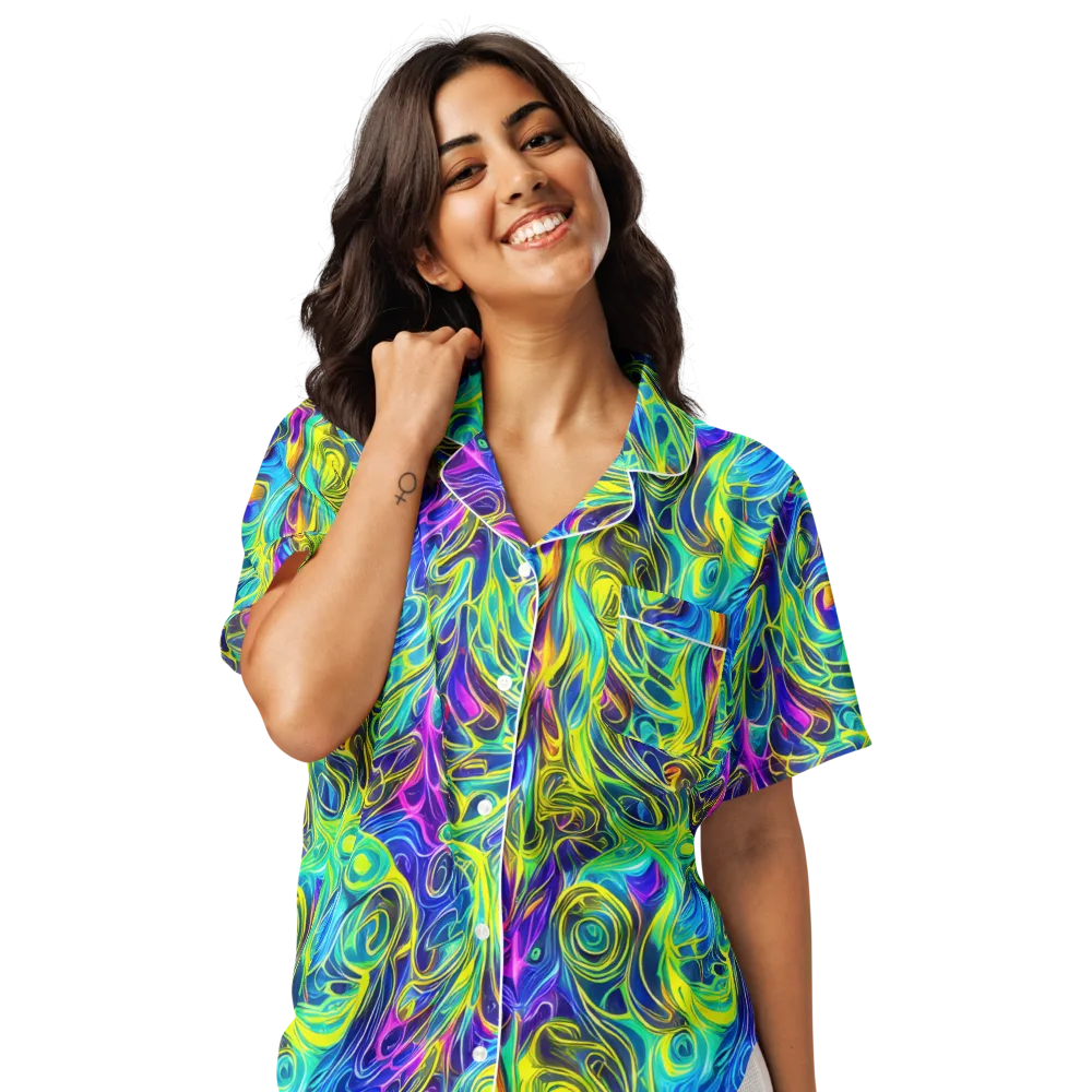 Kaleidoscope Rapture on Women's Short Sleeve Pajama Top — Front