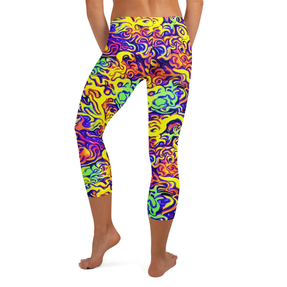 Citrus Ink Riptide on Capri Leggings — Back