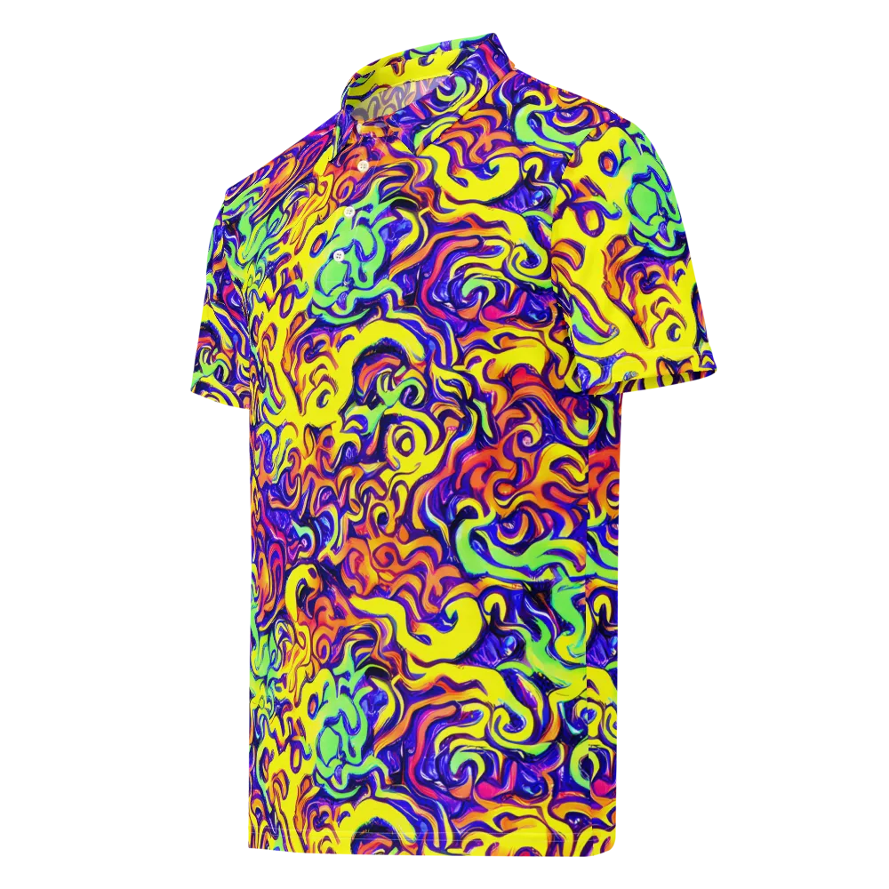 Citrus Ink Riptide on Men's Slim Fit Polo Shirt — Left Front