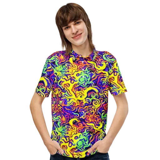 Citrus Ink Riptide on a Men's Slim Fit Polo Shirt
