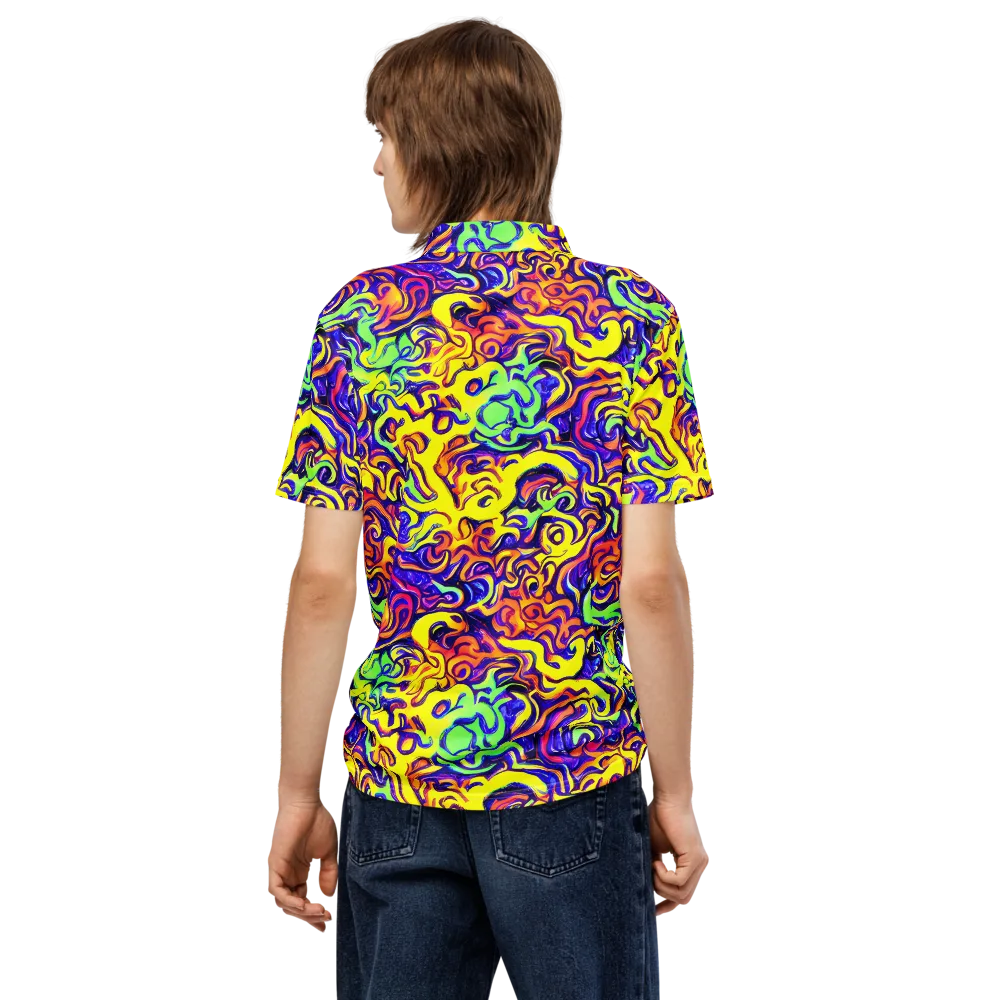 Citrus Ink Riptide on Men's Slim Fit Polo Shirt — Back