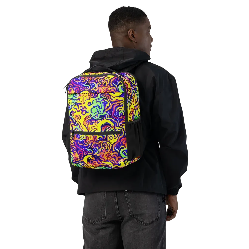 Citrus Ink Riptide on Utility Backpack — Back