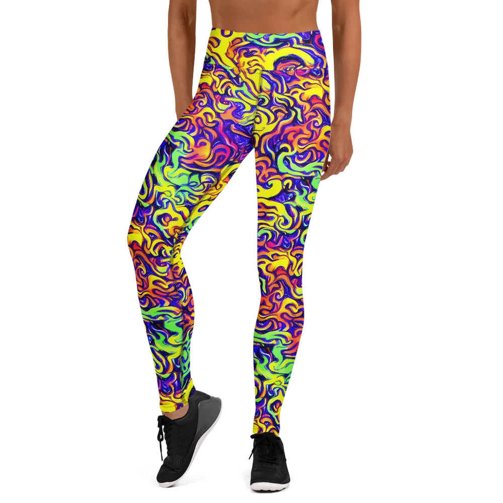 Citrus Ink Riptide on Yoga Leggings — Front