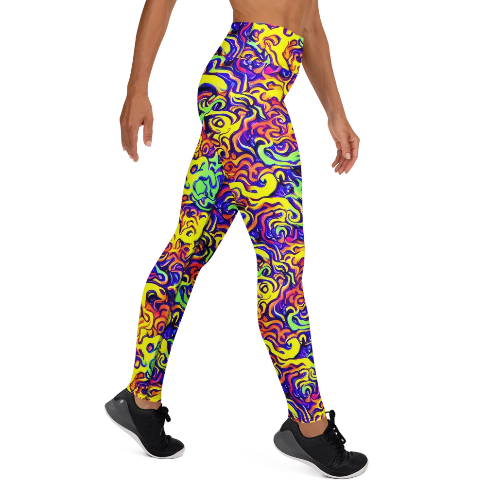 Citrus Ink Riptide on Yoga Leggings — Right