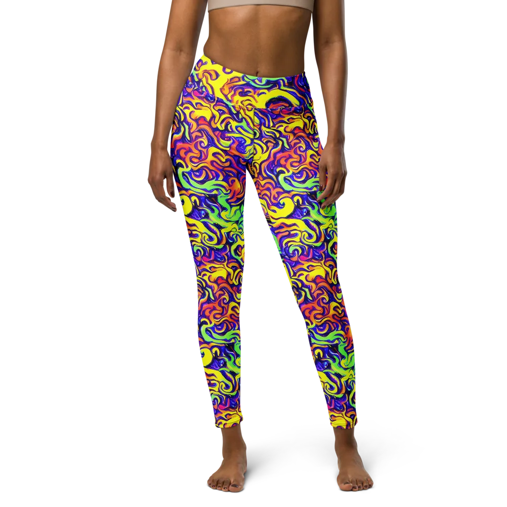 Citrus Ink Riptide on Yoga Leggings — Front