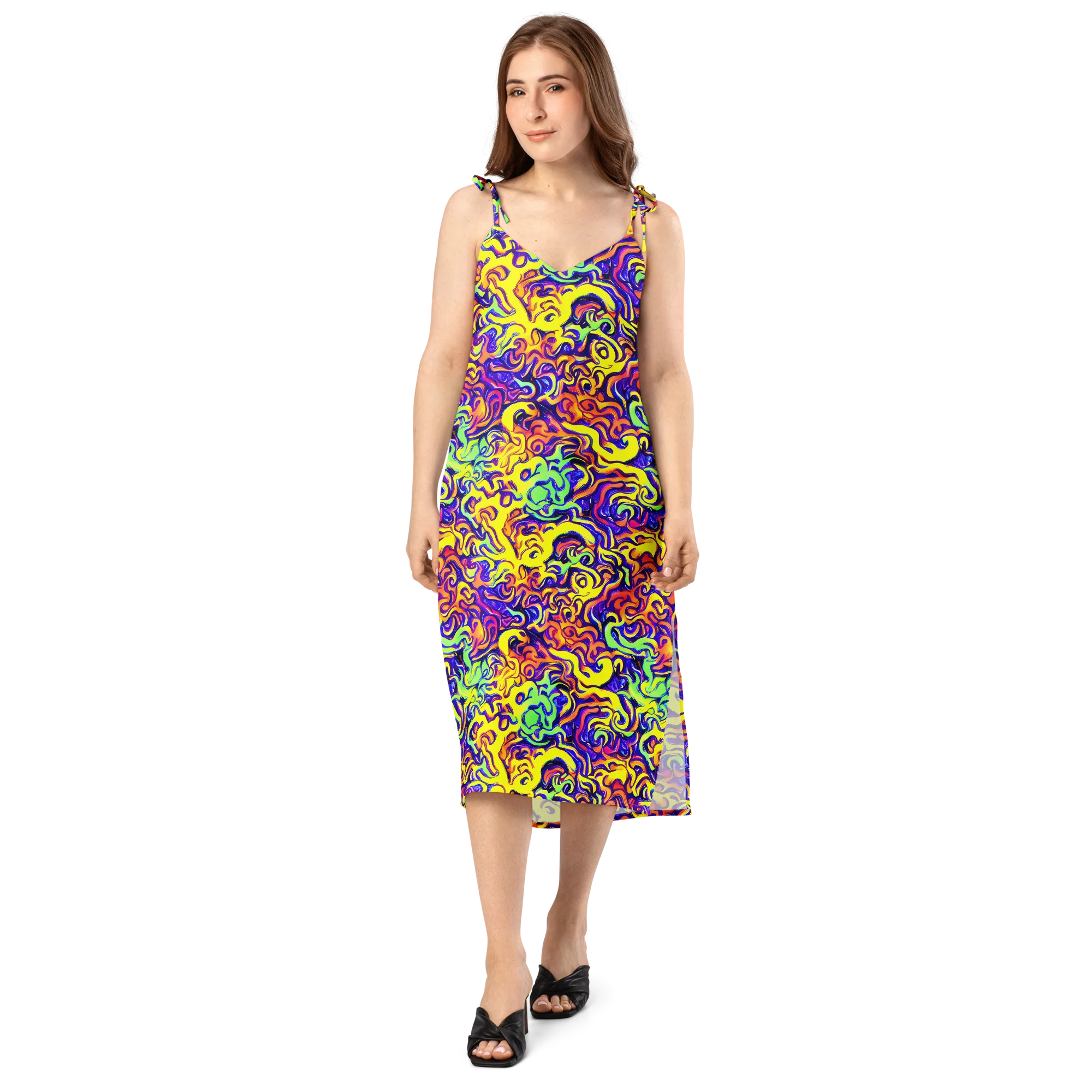 Citrus Ink Riptide on Slip Dress — Front