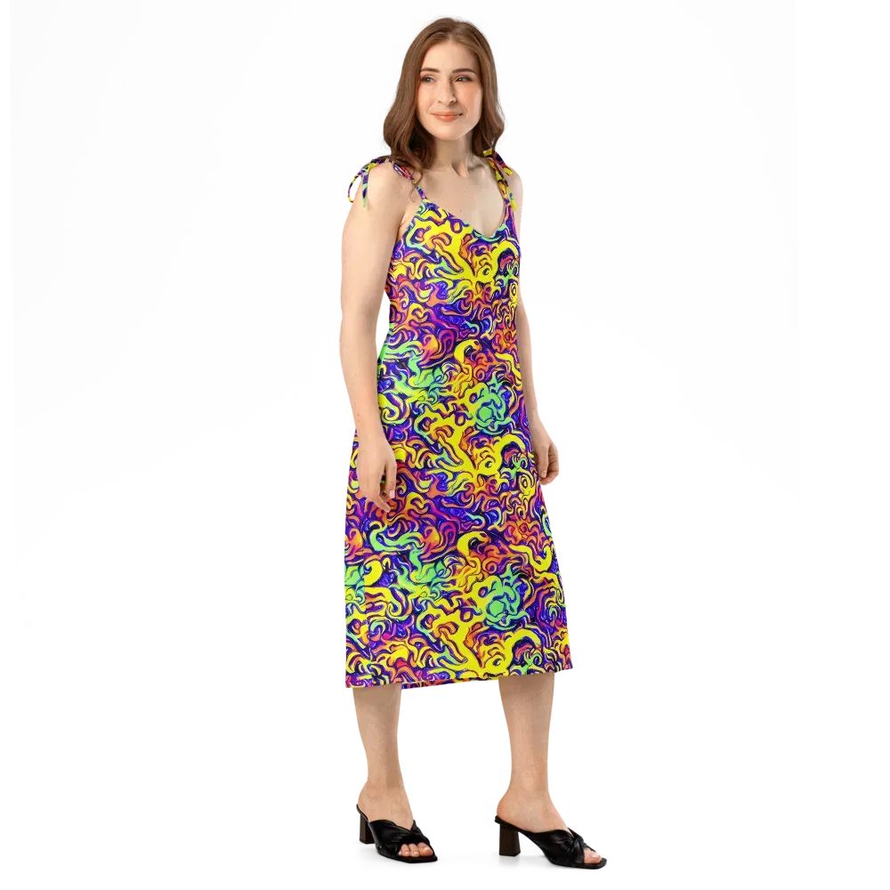 Citrus Ink Riptide on Slip Dress — Right Front