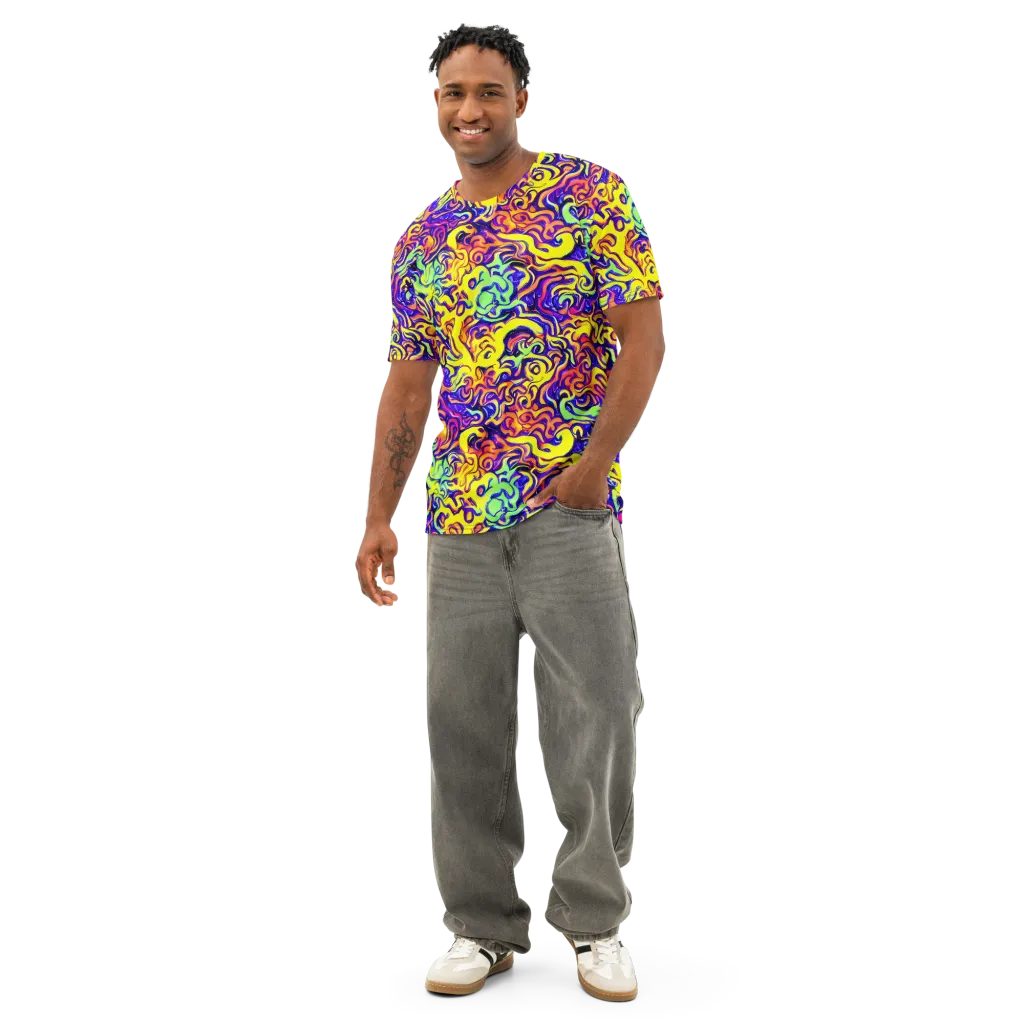 Citrus Ink Riptide on Men's Cotton Crew Neck T-Shirt — Front