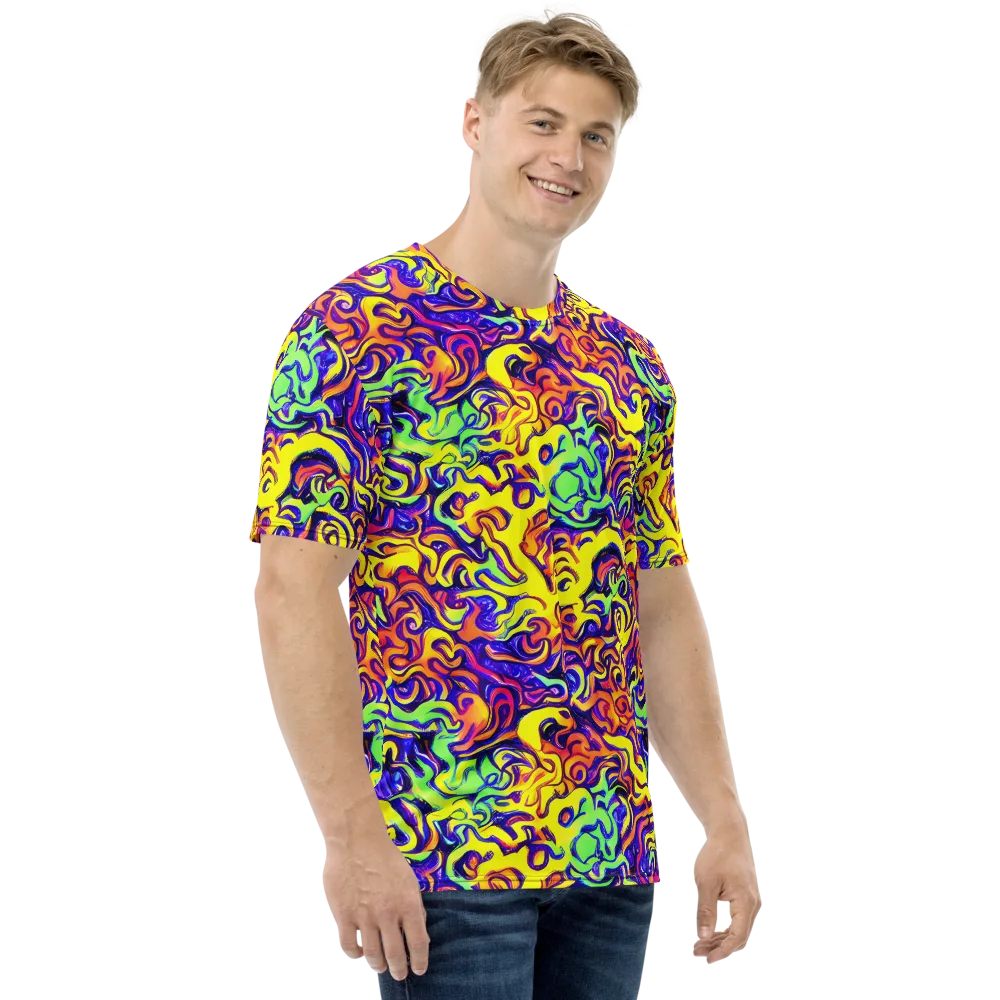 Citrus Ink Riptide on Men's Crew Neck T-Shirt — Right