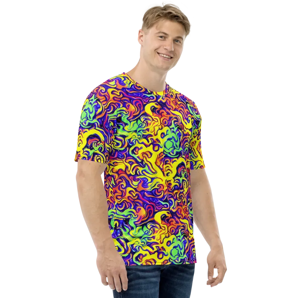 Citrus Ink Riptide on Men's Crew Neck T-Shirt — Right