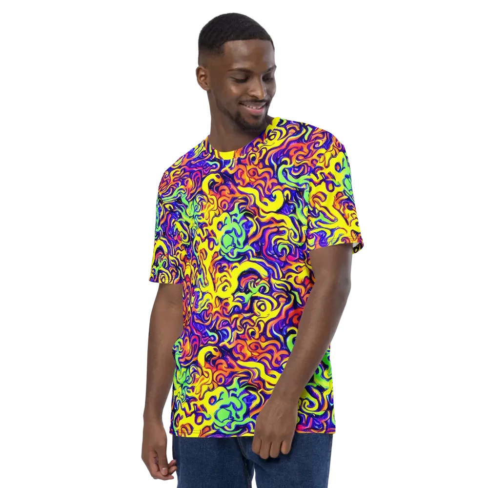 Citrus Ink Riptide on Men's Crew Neck T-Shirt — Left