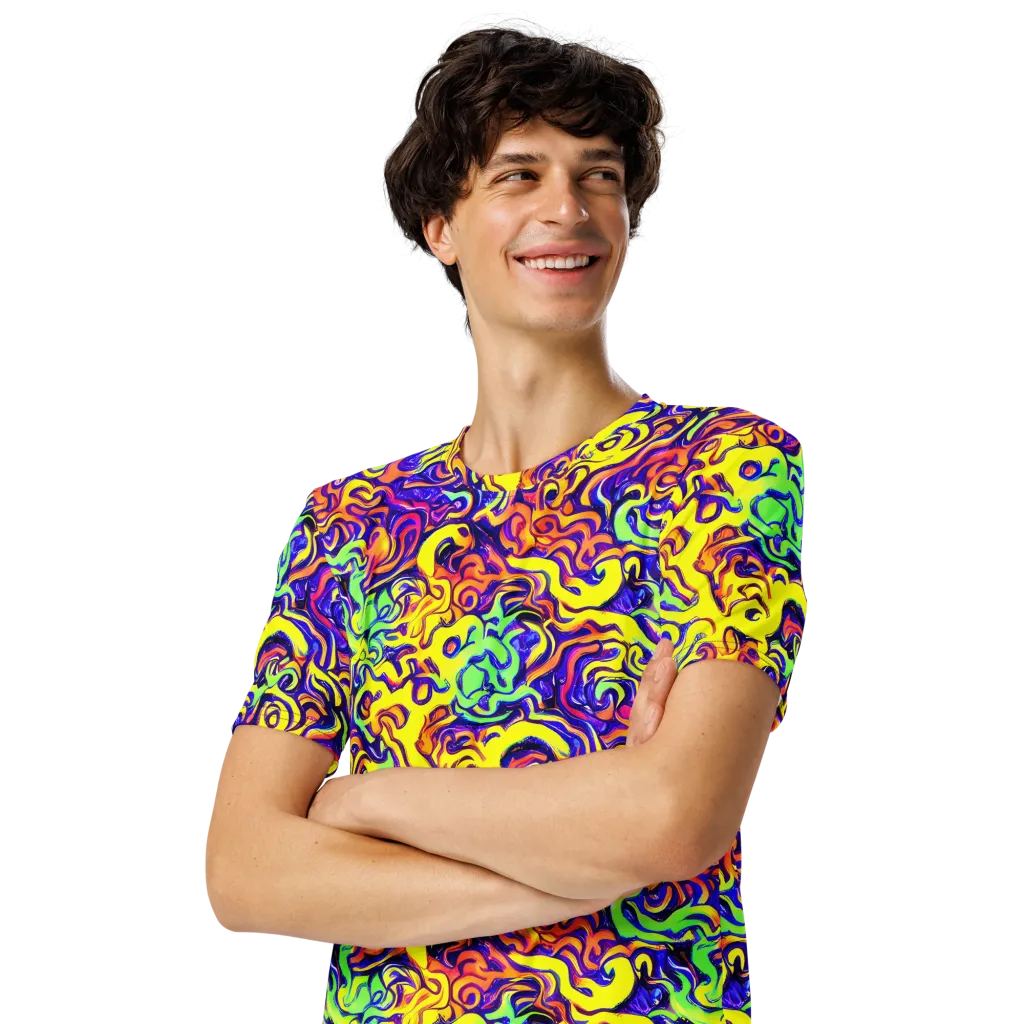 Citrus Ink Riptide on Men's Crew Neck T-Shirt — Left Front