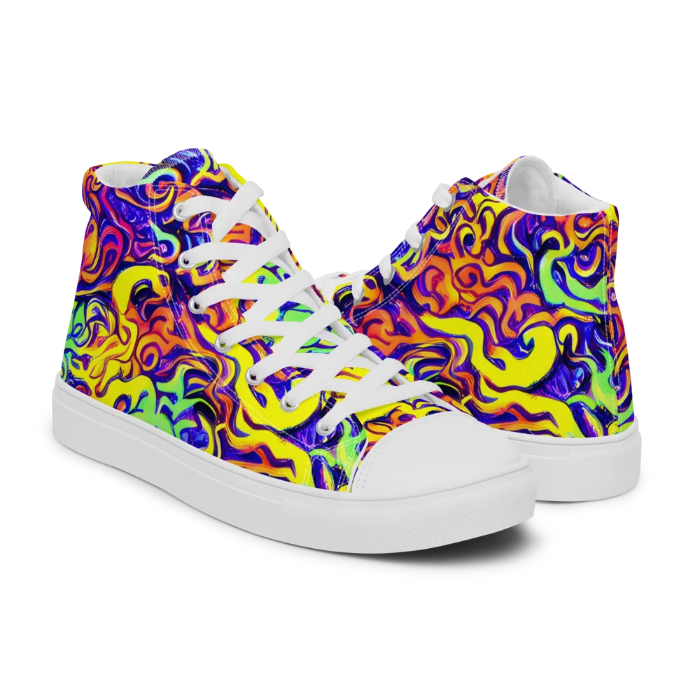 Citrus Ink Riptide on Men's High Top Canvas Shoes — Right