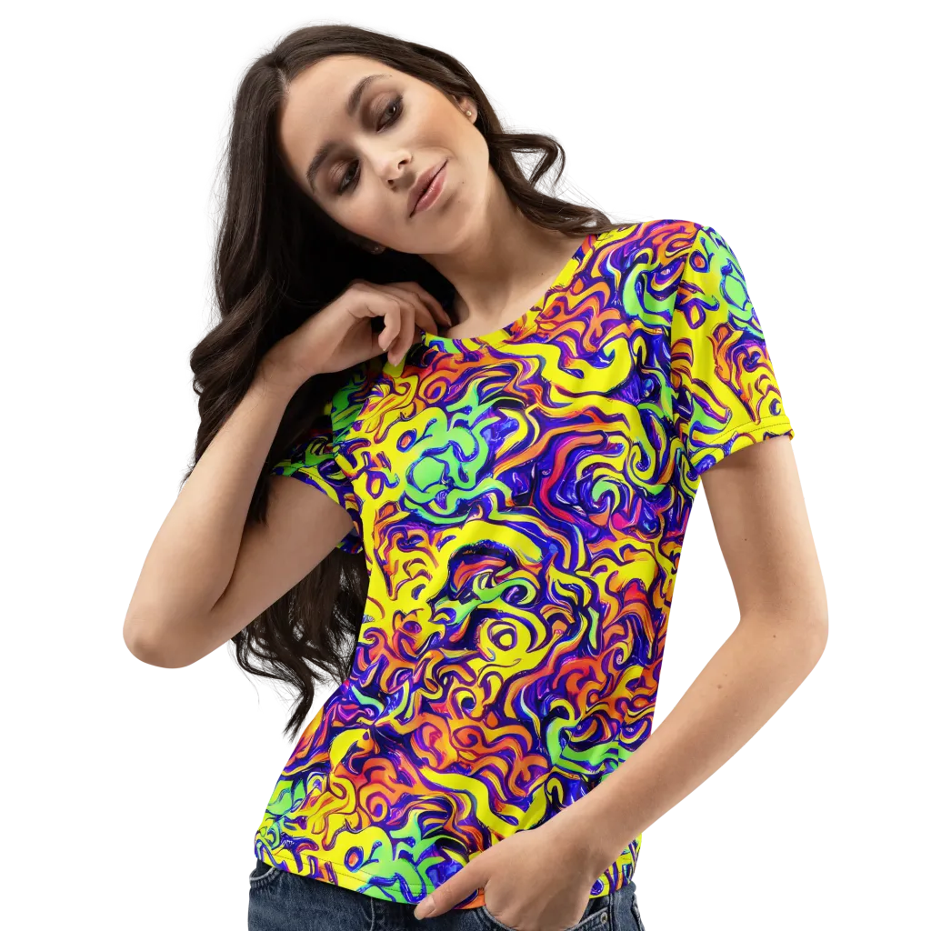 Citrus Ink Riptide on Women's Crew Neck T-Shirt — Left Front