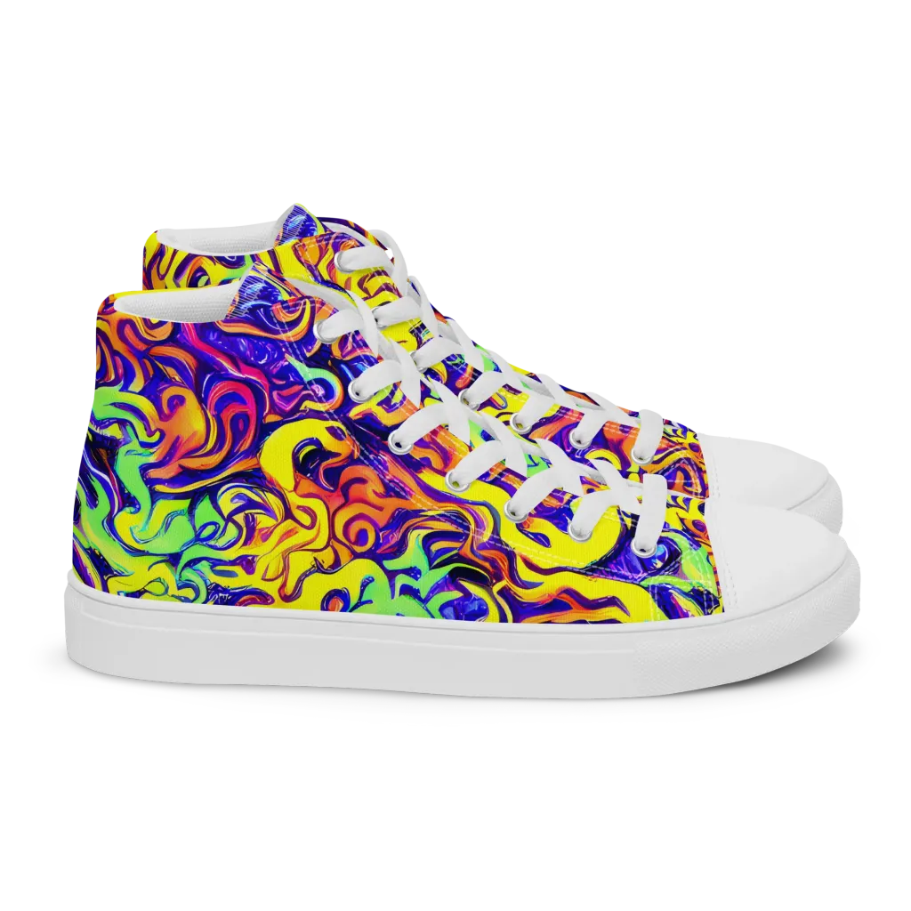 Citrus Ink Riptide on Women's High Top Canvas Shoes — Right