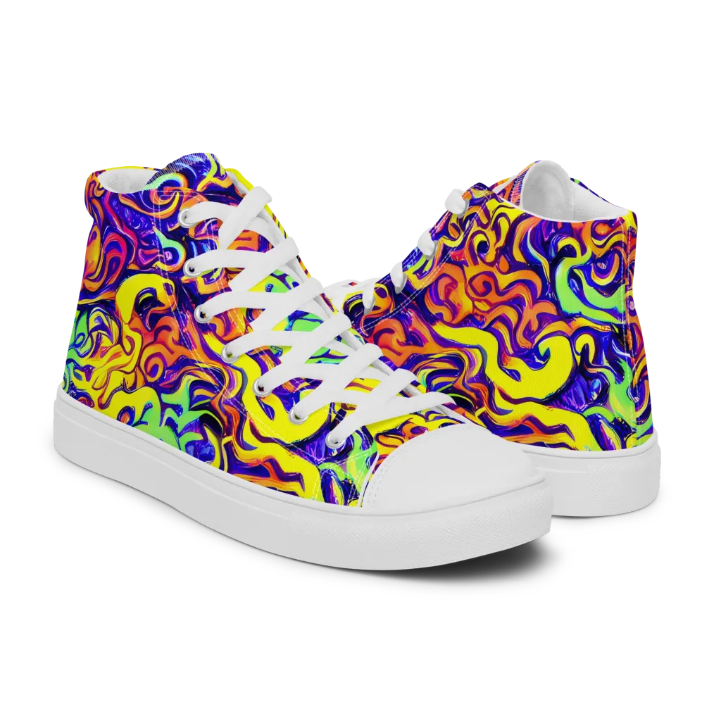 Citrus Ink Riptide on Women's High Top Canvas Shoes — Right