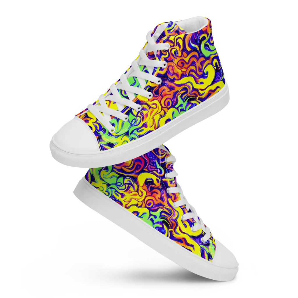 Citrus Ink Riptide on Women's High Top Canvas Shoes — Front