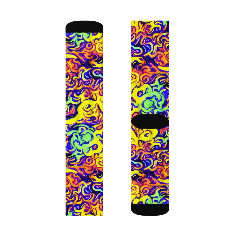 Citrus Ink Riptide on Socks — Right Sock