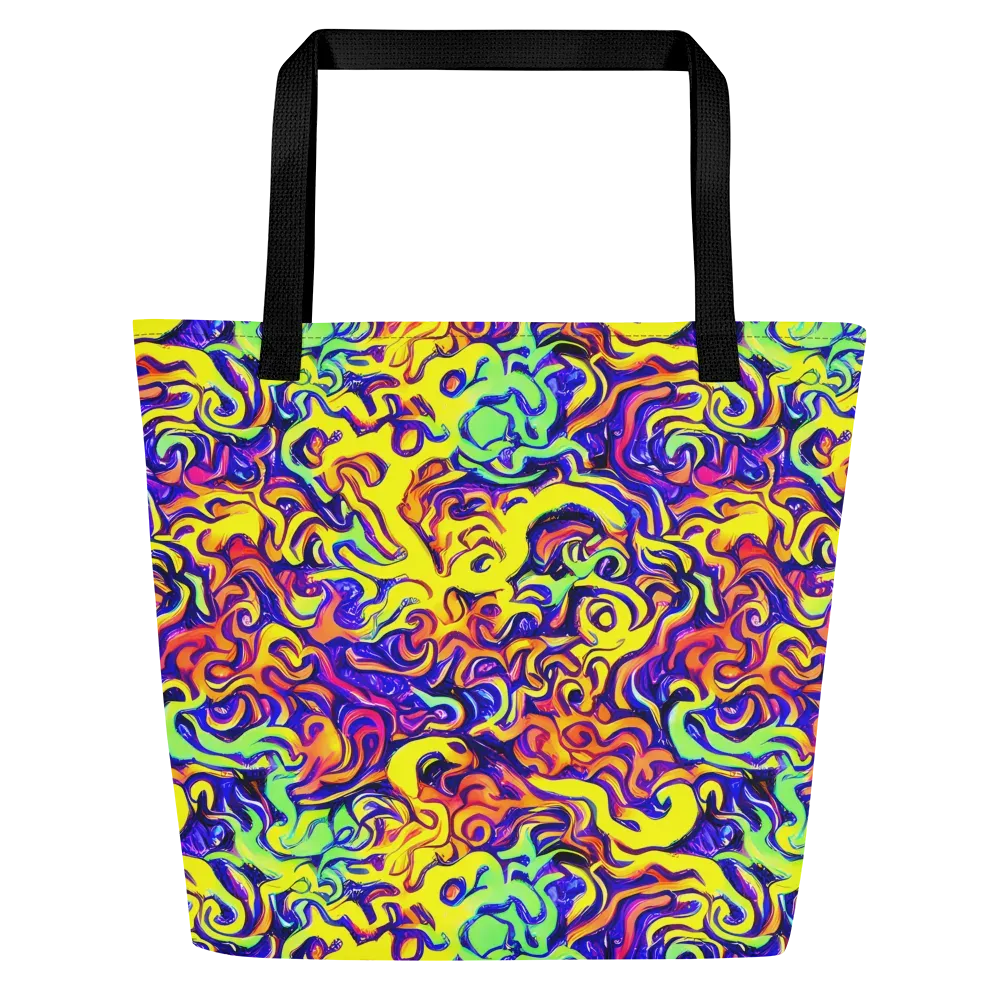 Citrus Ink Riptide on Large Tote Bag W/ Pocket — Front