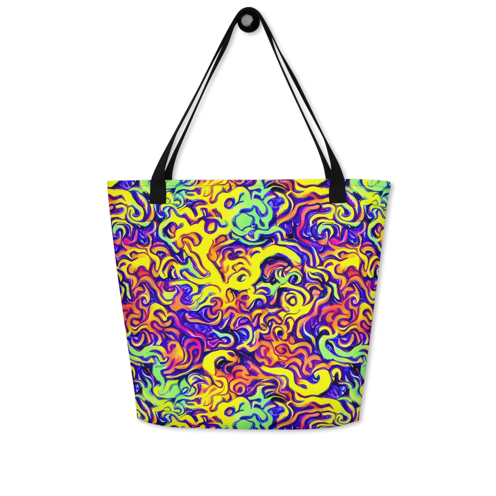 Citrus Ink Riptide on Large Tote Bag W/ Pocket — Front