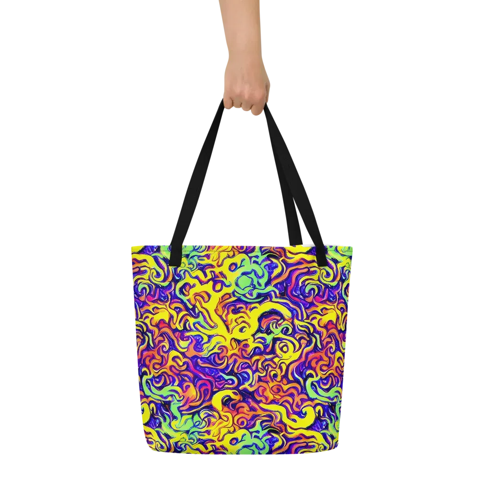 Citrus Ink Riptide on Large Tote Bag W/ Pocket — Front