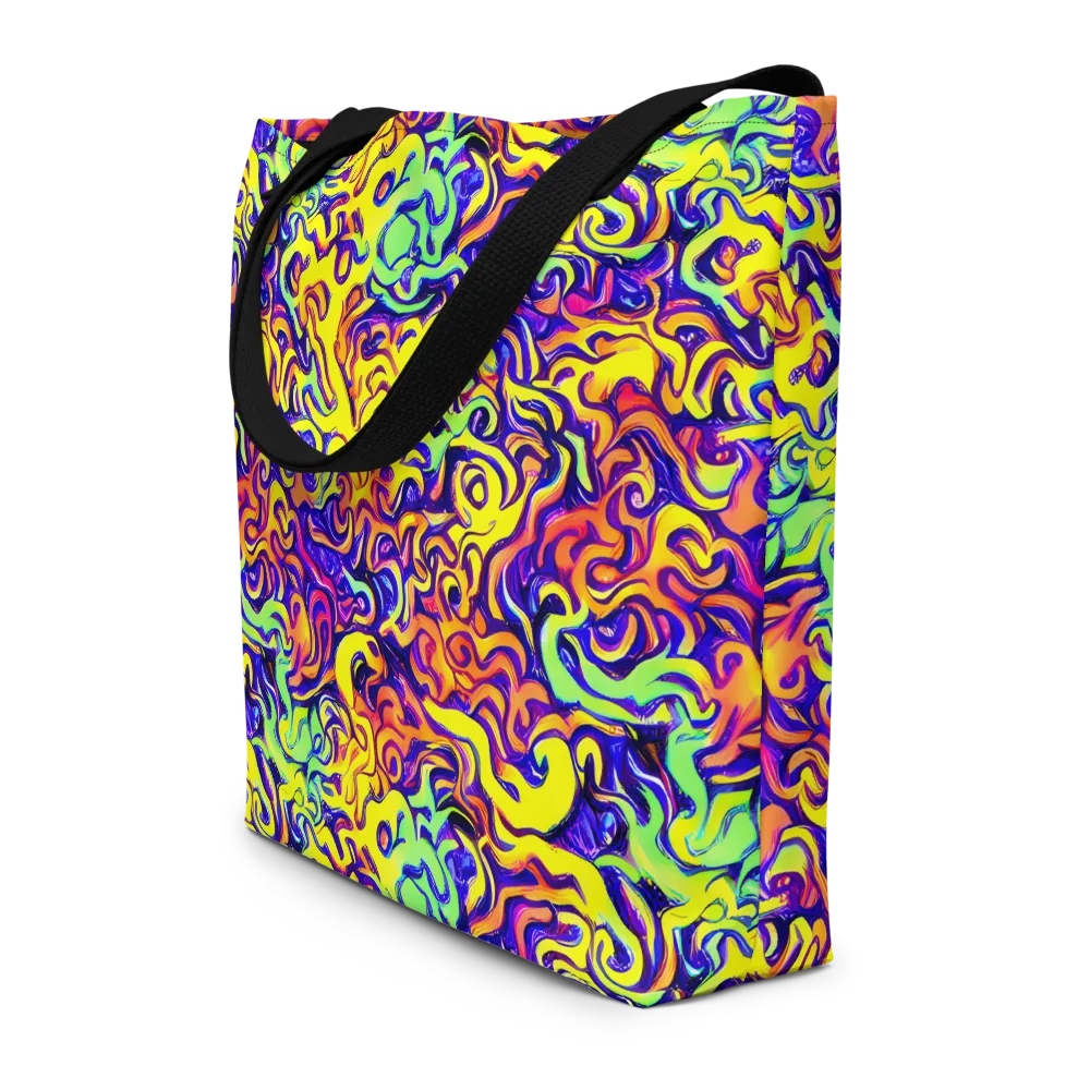 Citrus Ink Riptide on Large Tote Bag W/ Pocket — Front