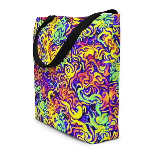 Citrus Ink Riptide on a Large Tote Bag W/ Pocket