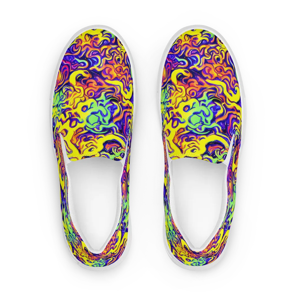Citrus Ink Riptide on Women's Slip-On Canvas Shoes — Front