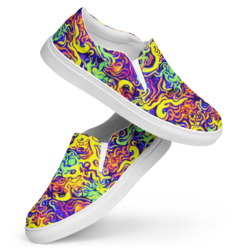Citrus Ink Riptide on Women's Slip-On Canvas Shoes — Front