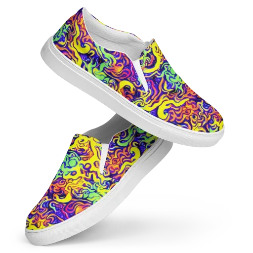 Citrus Ink Riptide on a Women's Slip-On Canvas Shoes