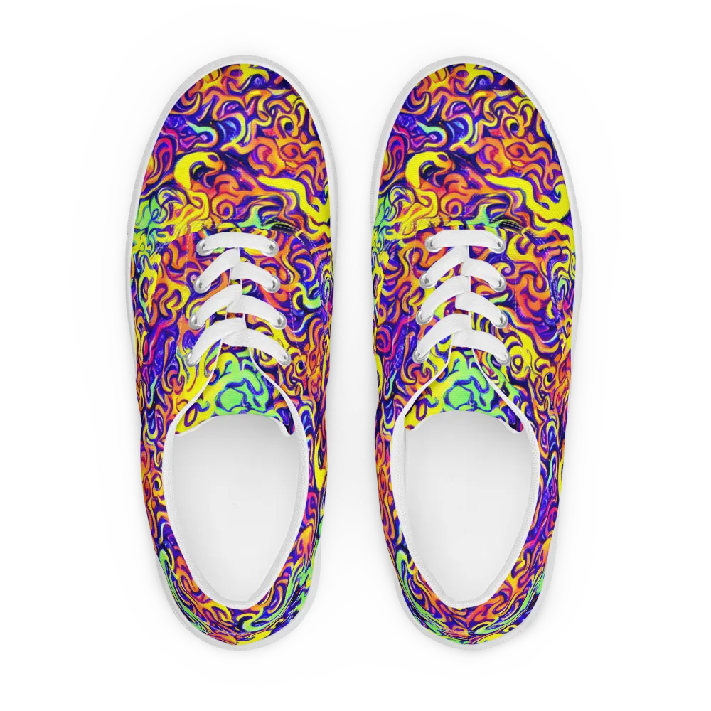 Citrus Ink Riptide on Men's Lace-Up Canvas Shoes — Front