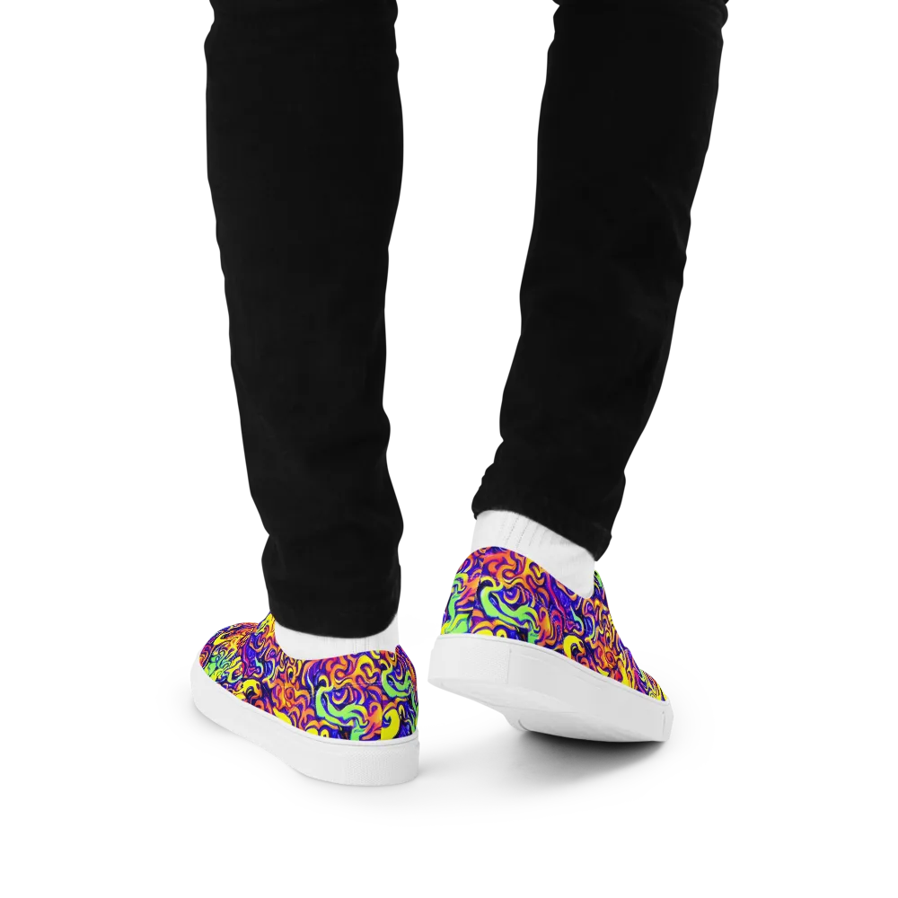 Citrus Ink Riptide on Men's Lace-Up Canvas Shoes — Back
