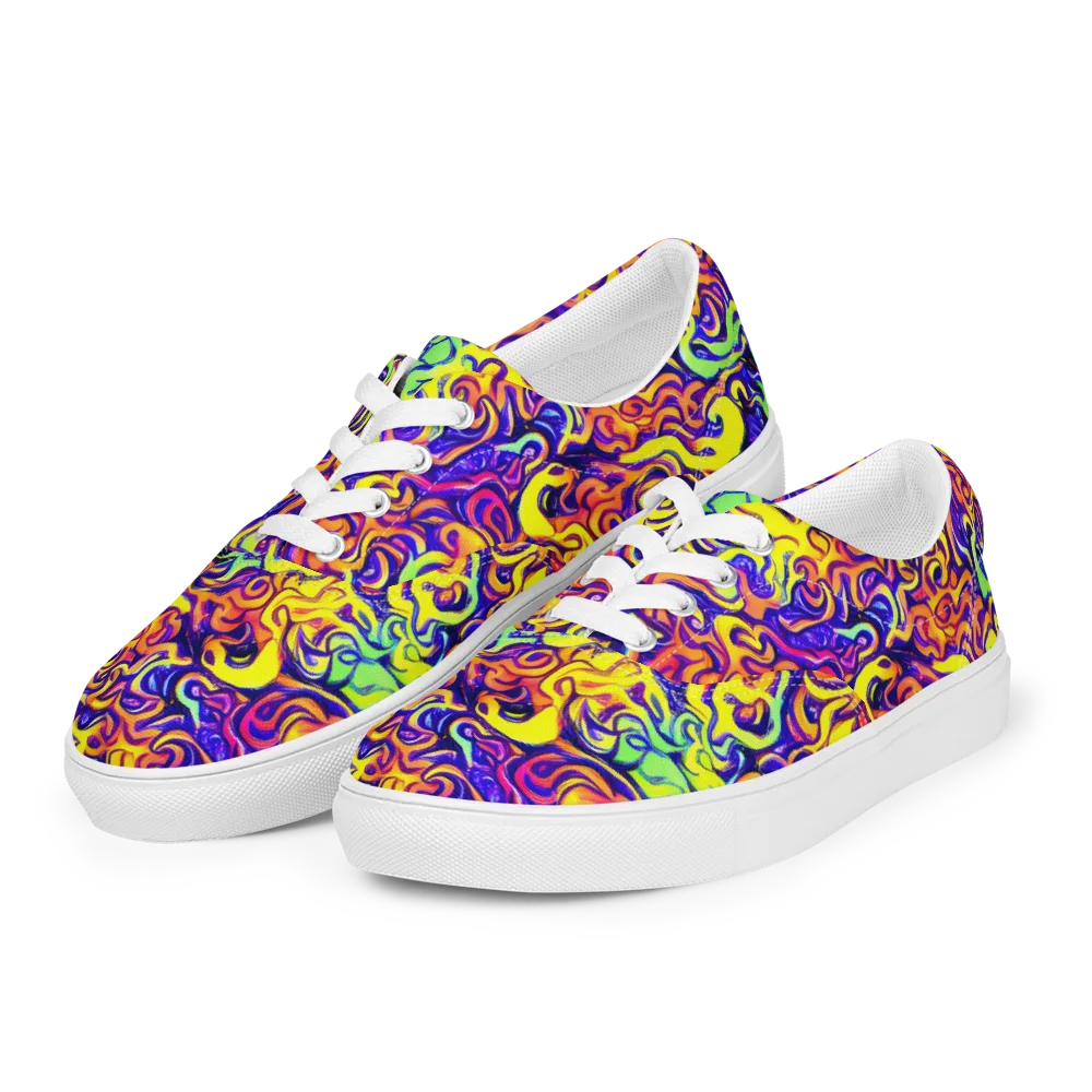Citrus Ink Riptide on Men's Lace-Up Canvas Shoes — Left Front