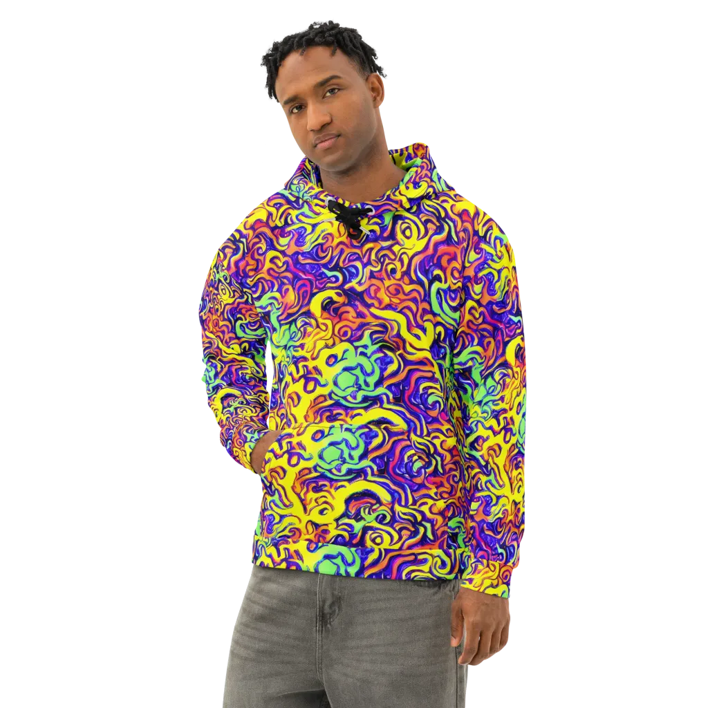 Citrus Ink Riptide on Cotton Hoodie — Left Front
