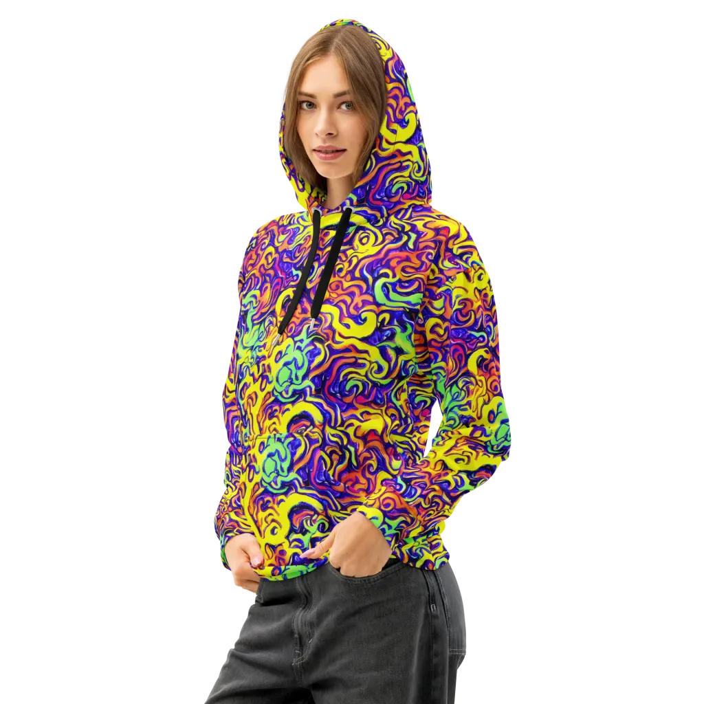 Citrus Ink Riptide on Cotton Hoodie — Left Front