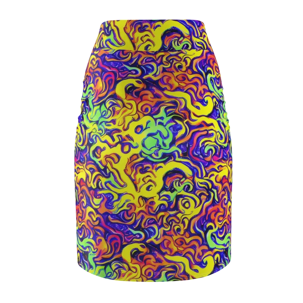 Citrus Ink Riptide on Pencil Skirt — Back