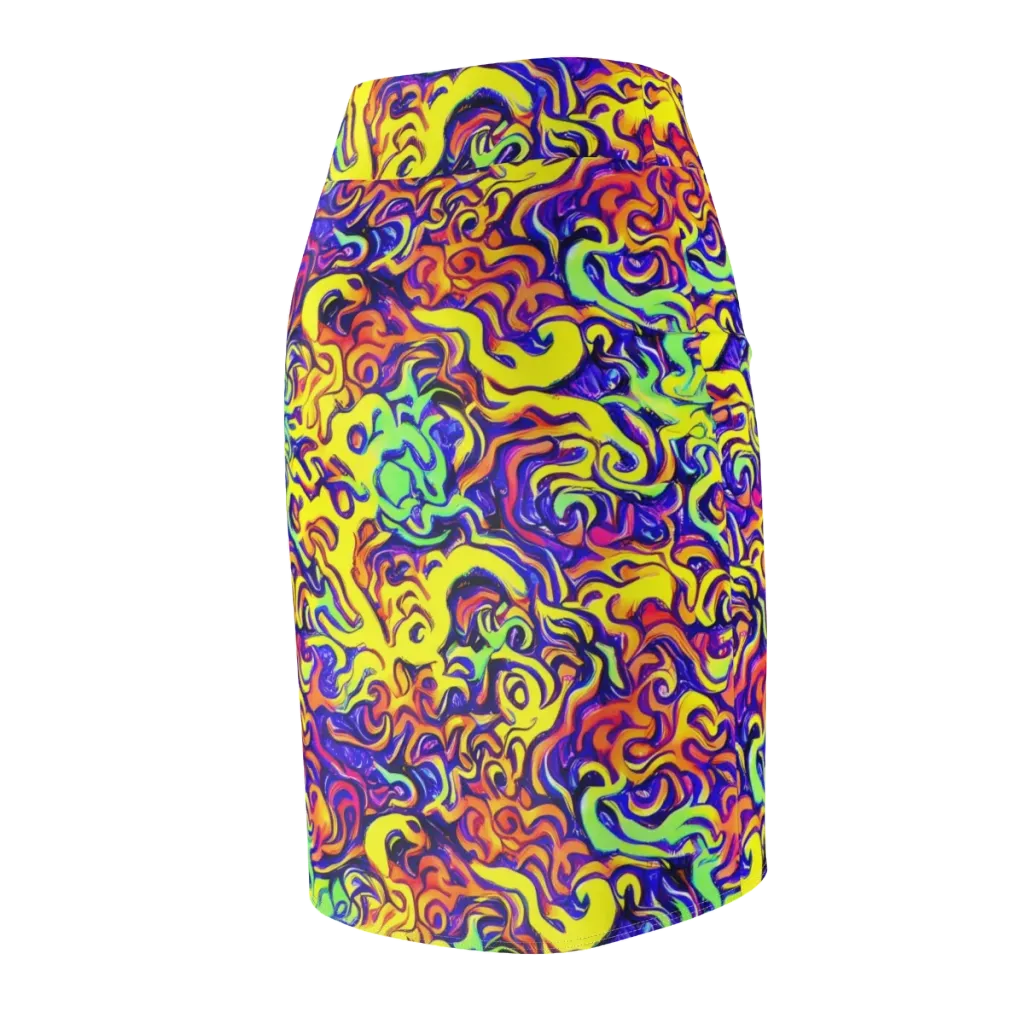Citrus Ink Riptide on Pencil Skirt — Back Side