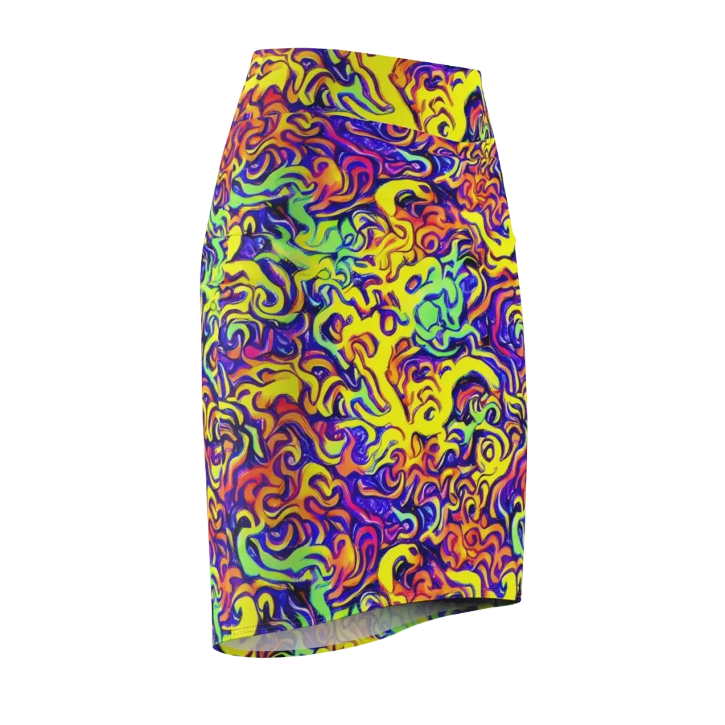Citrus Ink Riptide on Pencil Skirt — Front Side