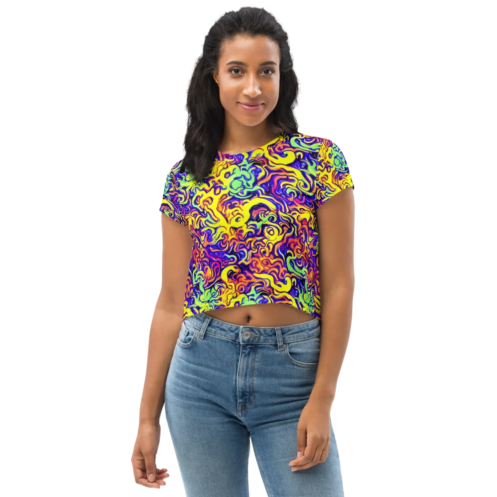 Citrus Ink Riptide on Crop Tee — Front